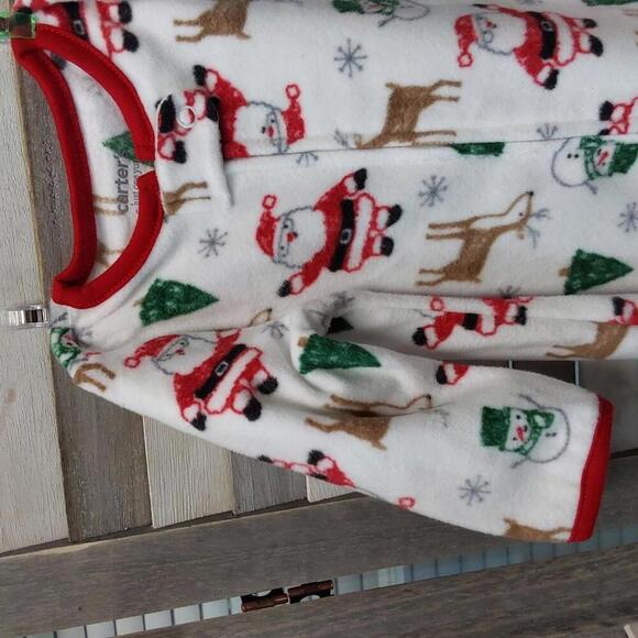 Baby Santa Christmas Fleece Fleece Footed Pajama | Carters | 3M - Picture 2 of 13